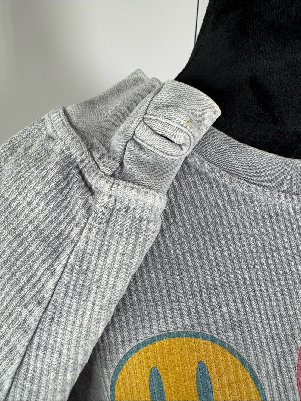 Royce Brand Comfy Cord Smiley Face Corded Pullover Gray Size Medium - Picture 6 of 9